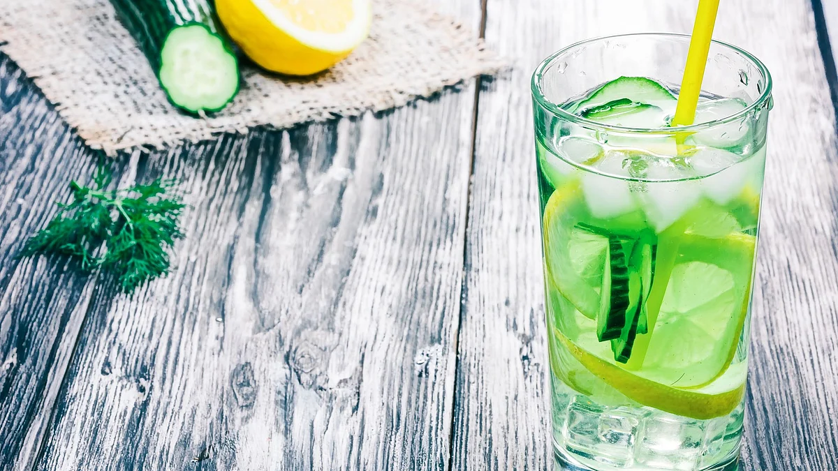 Detox water refreshes and hydrates the body.