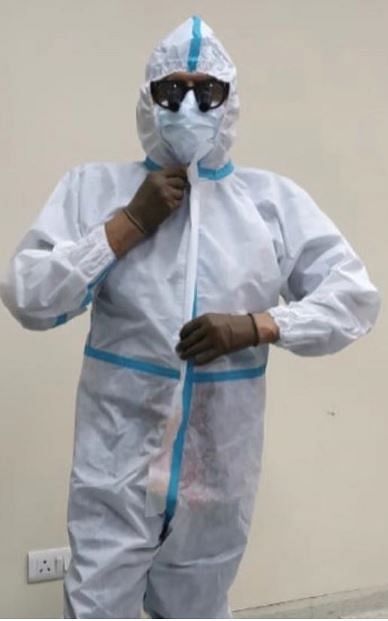 Dr Udgeath Dhir in his PPE.