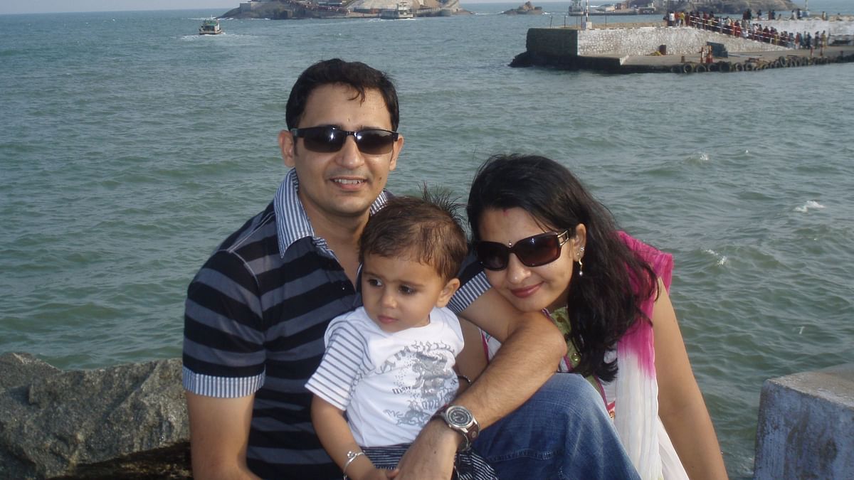 <div class="paragraphs"><p>Kusum and Vivek Tomar with their son.</p></div>