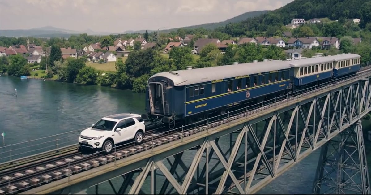 Watch the Land Rover Discovery Sport Tow a Train Like a Boss!