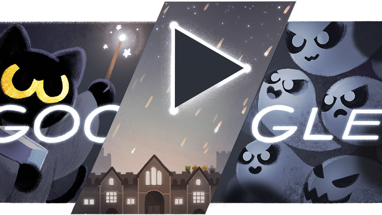 This Halloween, Google Doodle Has a Wizard Cat Fighting Ghosts