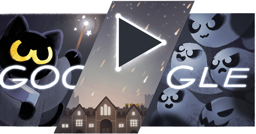 This Halloween, Google Doodle Has a Wizard Cat Fighting Ghosts
