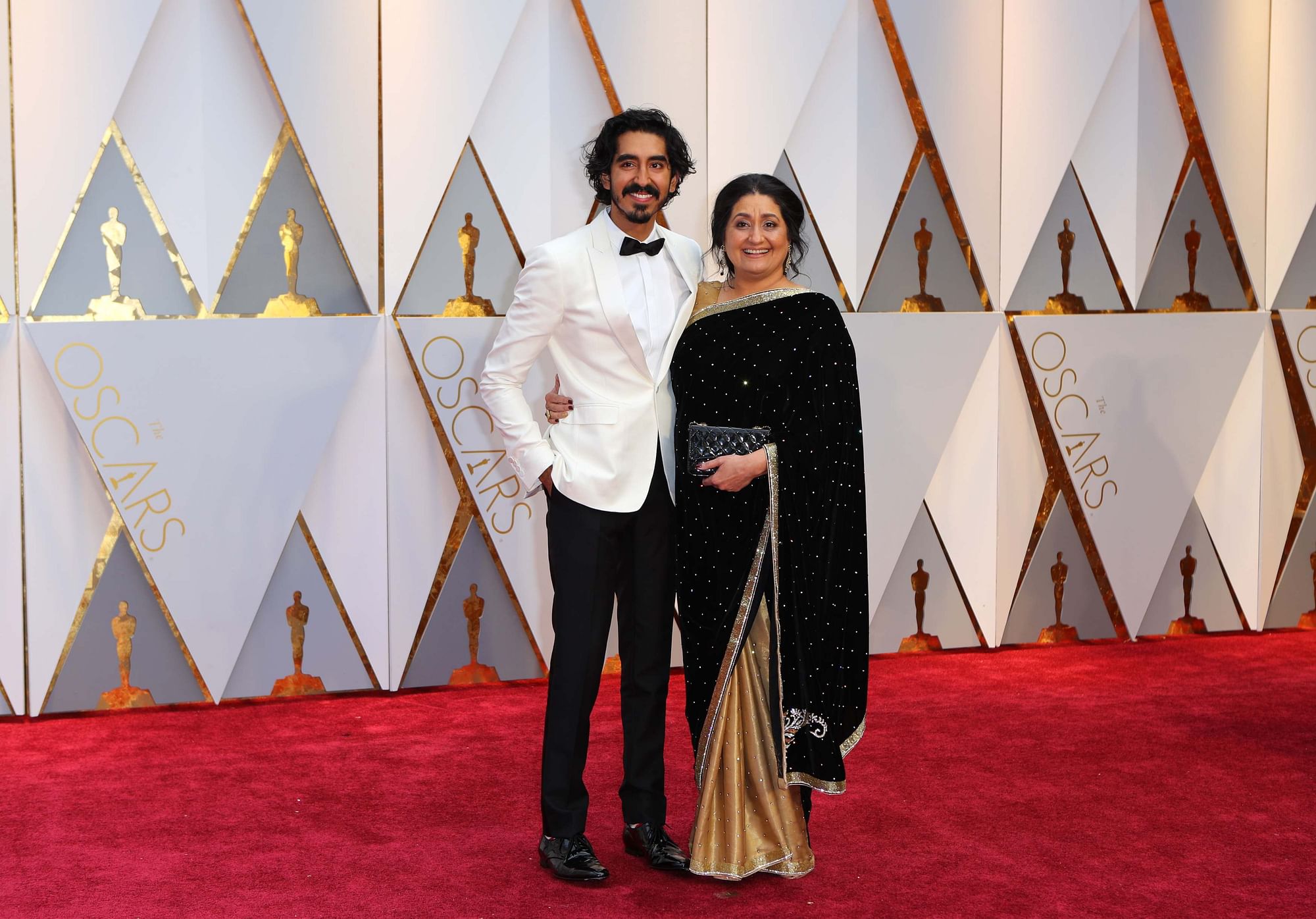 Adorable! Dev Patel Brings His Mom to the Oscars