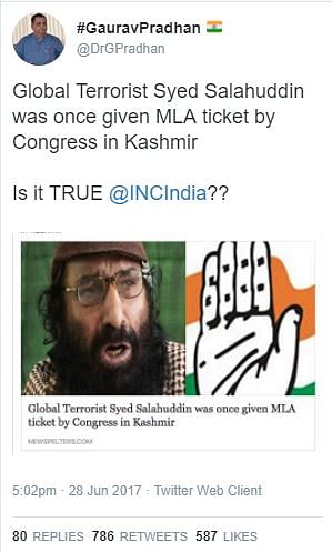 Fake News: Syed Salahuddin Wasn’t Offered Congress Ticket in 1987