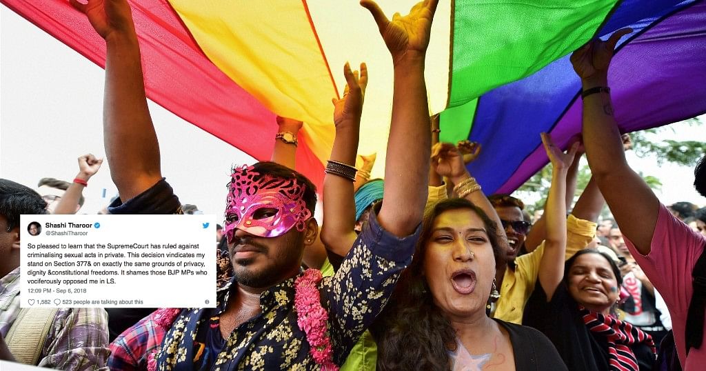 Section 377 Verdict Politicians Take It To Twitter On Sc S Verdict On Decriminalising Homosexuality