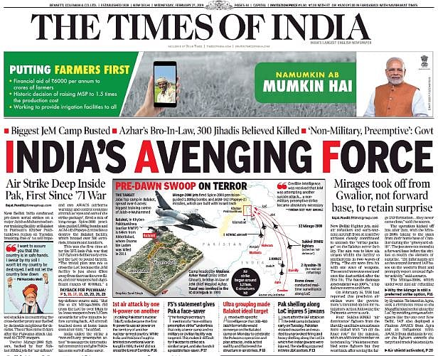 Here’s How Newspapers in India & Pakistan Covered the IAF Strikes