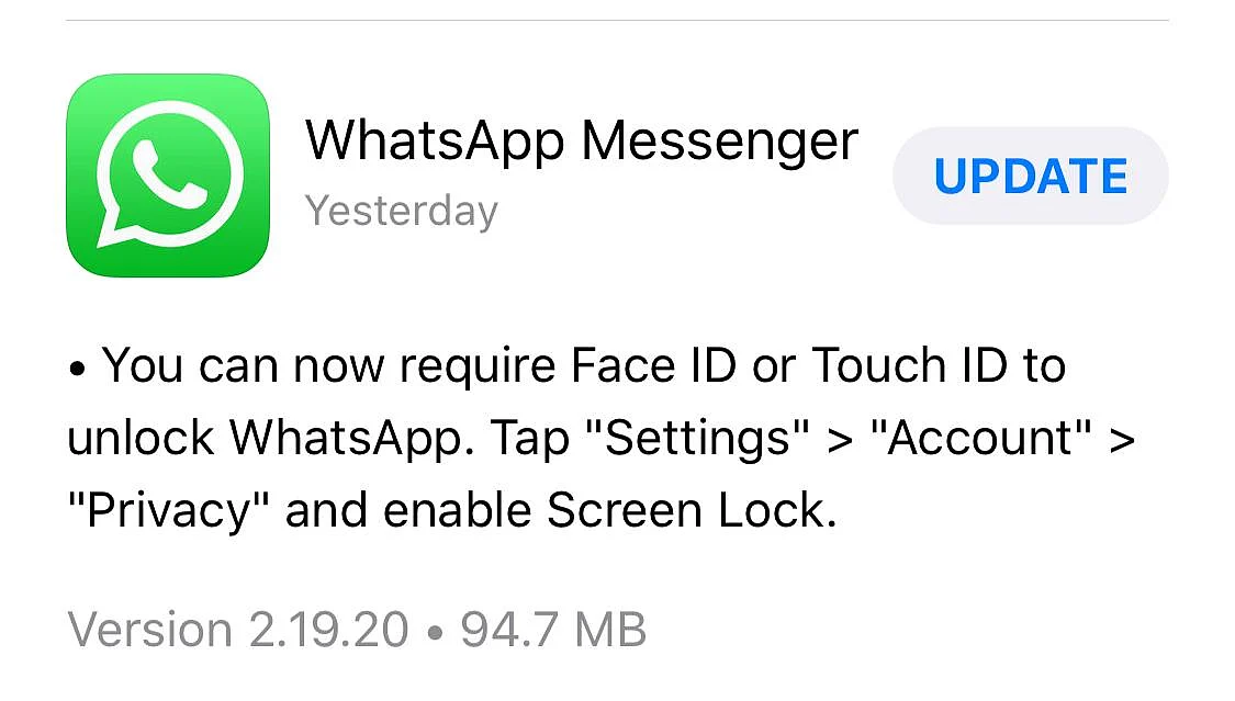 Face ID Support for WhatsApp Chats Now Available for iOS Users