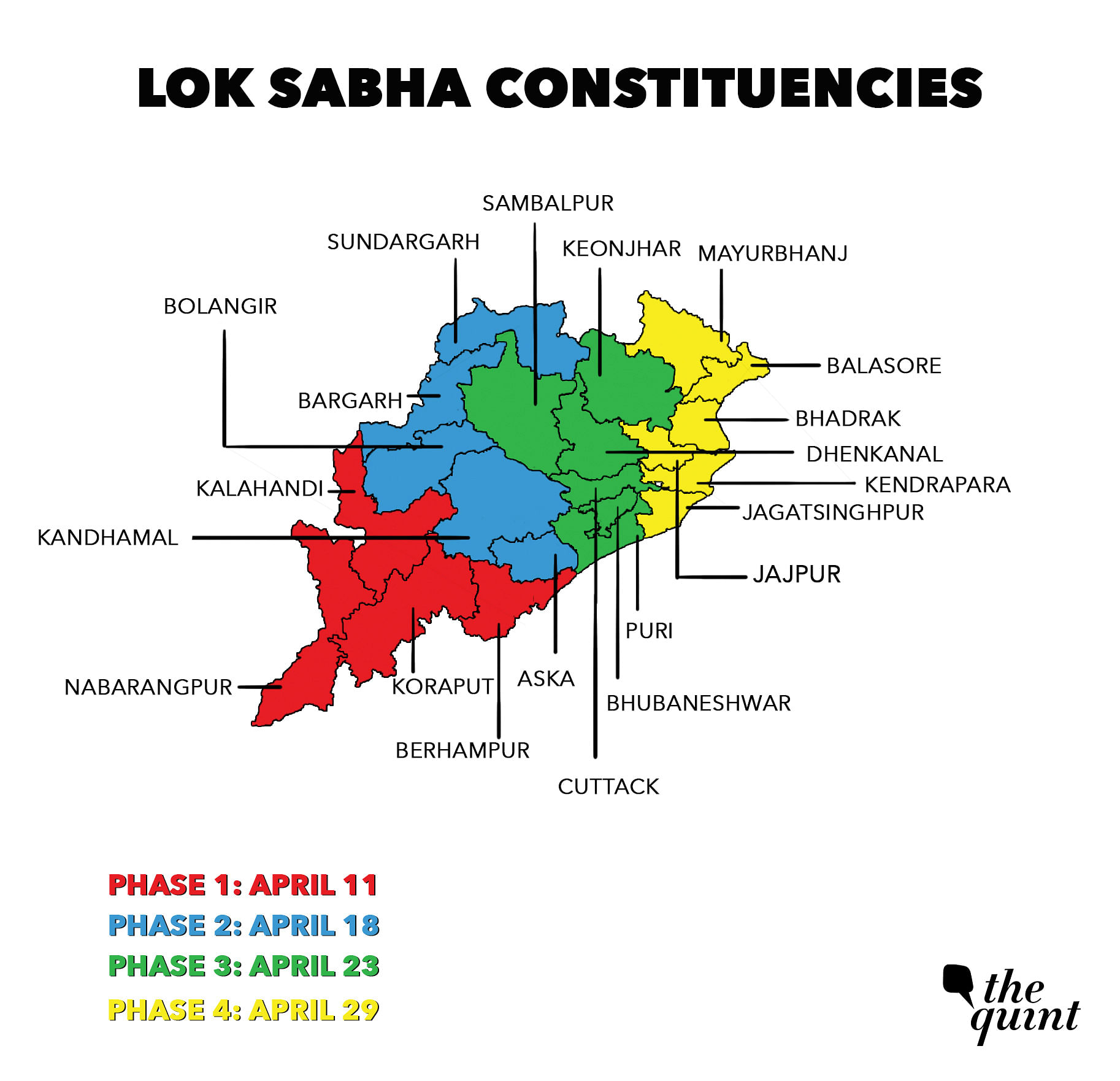 Lok Sabha Election 2019 Schedule In Odisha 4 Phases Likely To Help BJP   Election Map Odisha 