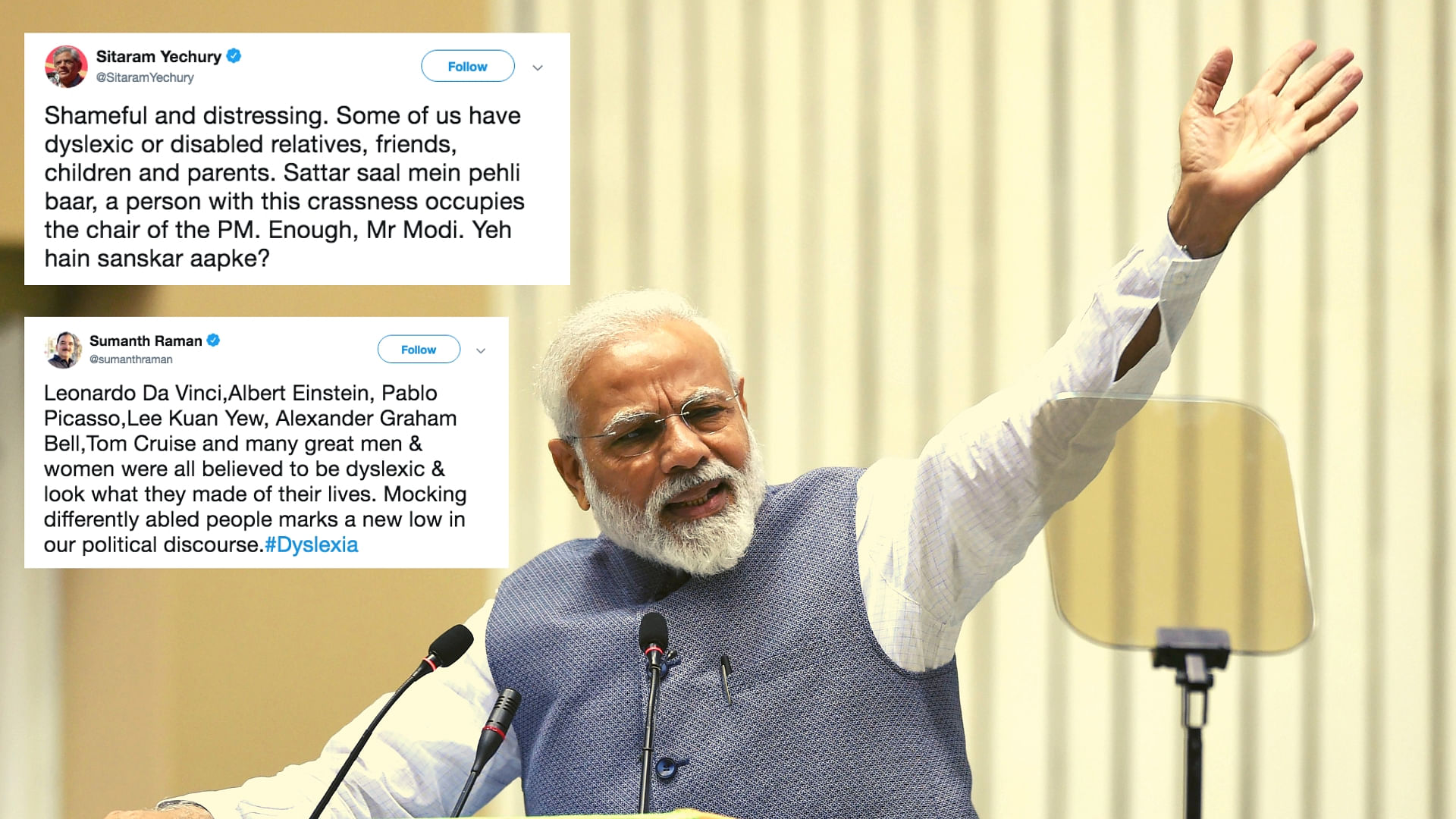 Pm Modi Dyslexia Comment Pm Narendra Modi Cracks Joke On Dyslexia Twitter Calls It Shameful