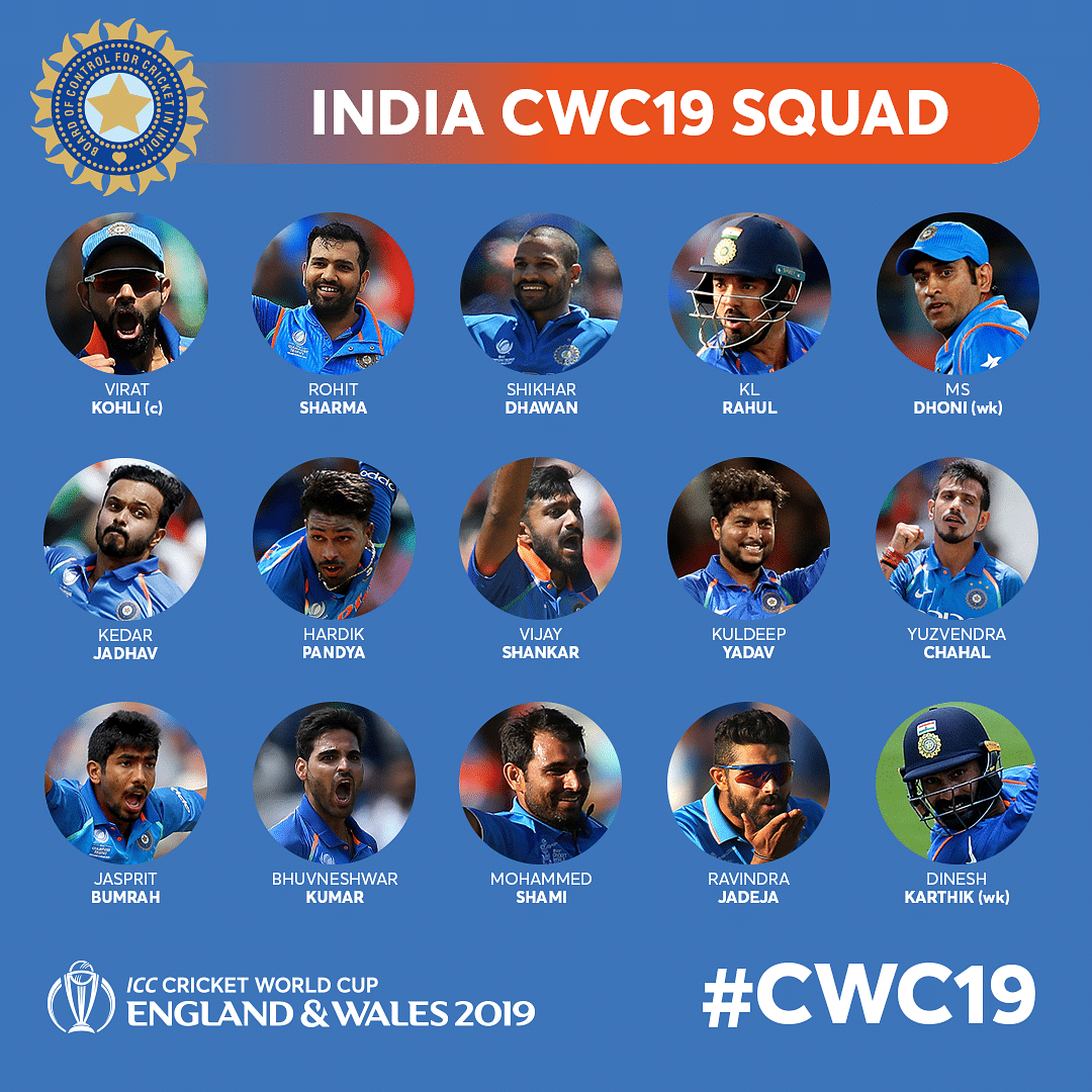 World Cup 2019 Teams List Squad Captain Full List Of Icc Cricket World Cup Players In 10 Squads 9770