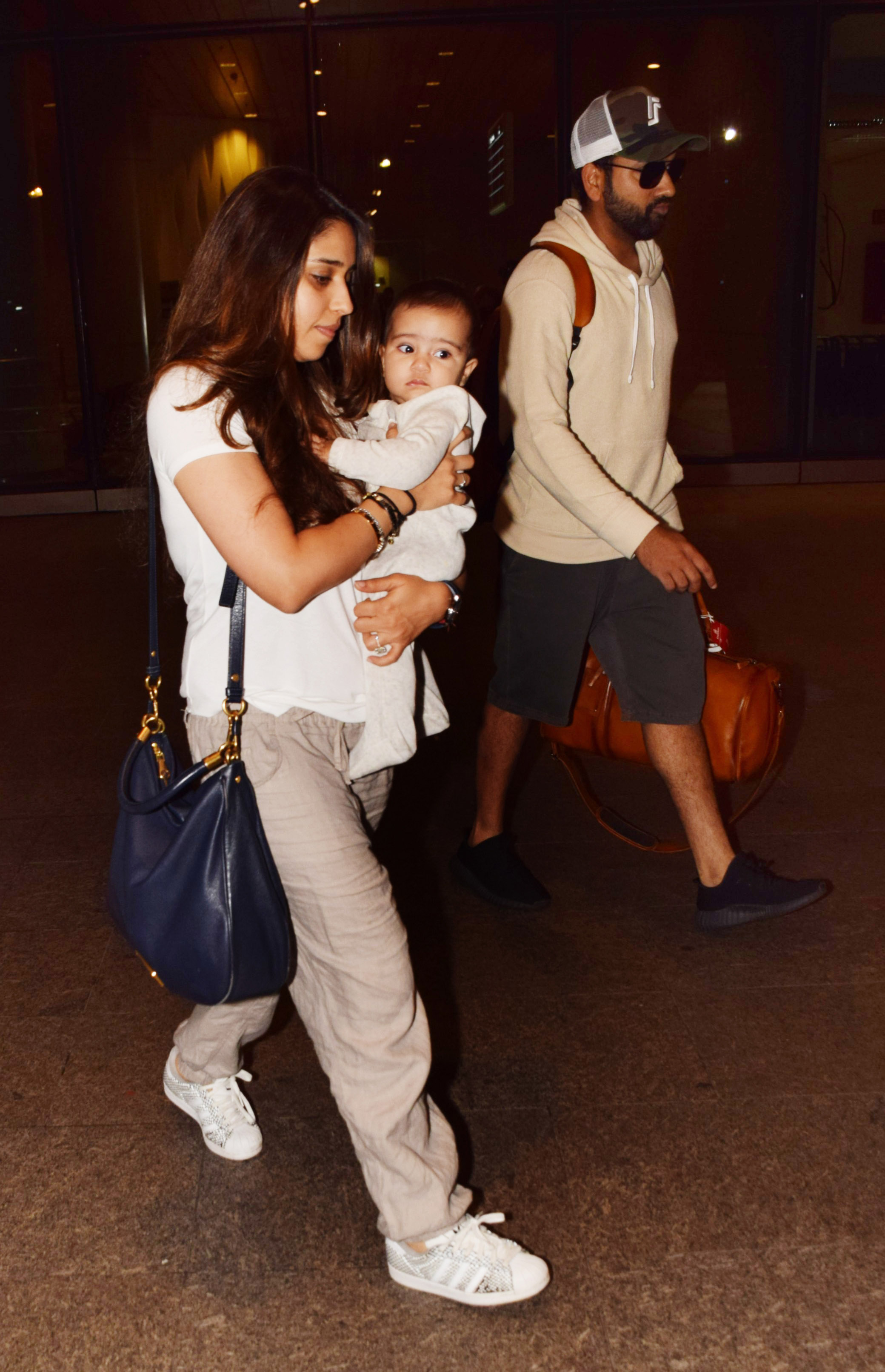 Indian Cricketer Rohit Sharma Lands In Mumbai With Family After ICC Indian Cricketer Rohit Sharma Lands In Mumbai With Family After ICC