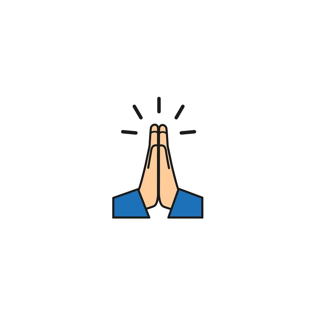 Vector Folded Hands Icon Vector Id1057970570 