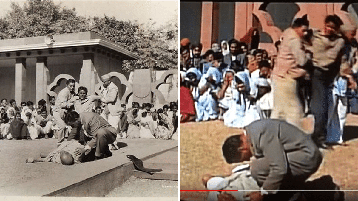 Fact Check Viral Image Claiming To Depict Gandhis Killing Is From A