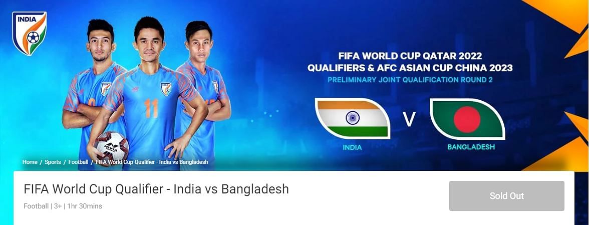 India vs Bangladesh Football Match Tickets Online: Ind vs Ban 2022 FIFA