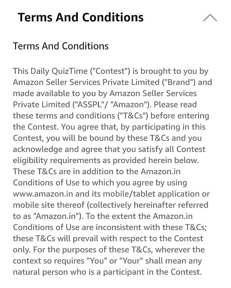 Amazon Quiz 7 December 2019 Today’s Amazon Quiz Answers and Questions