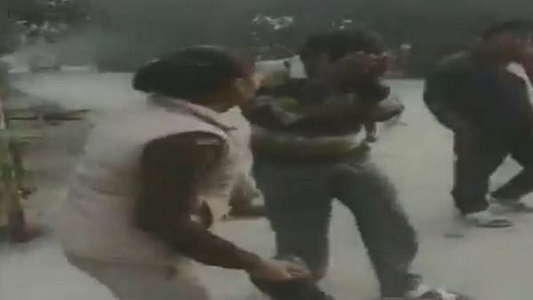 UP Lady Cop Thrashes Man For Harassing School Girls