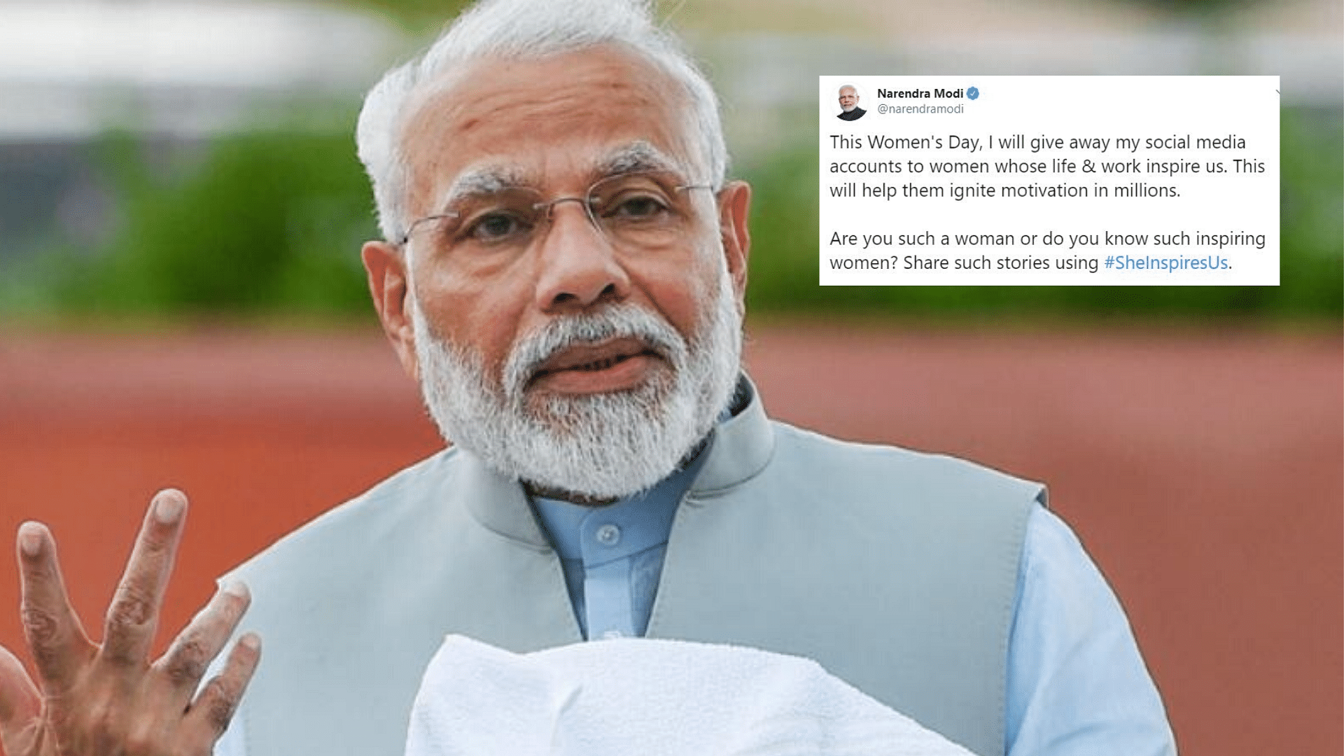 handing over social media accounts for international women s day pm modi clarifies pm modi clarifies