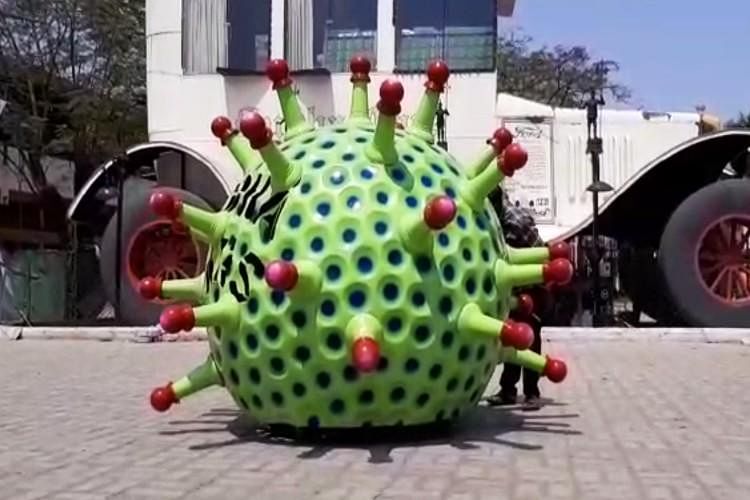 Hyderabad Gets Coronavirus-shaped Car to Raise Awareness