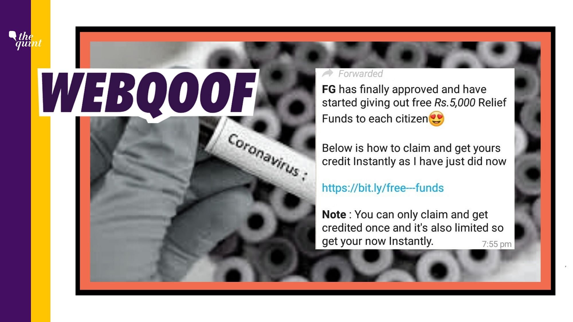 Fact Check Of Viral Message On Free Rs 5 000 Lockdown Funds During Coronavirus Covid 19 Virus Lockdown In India