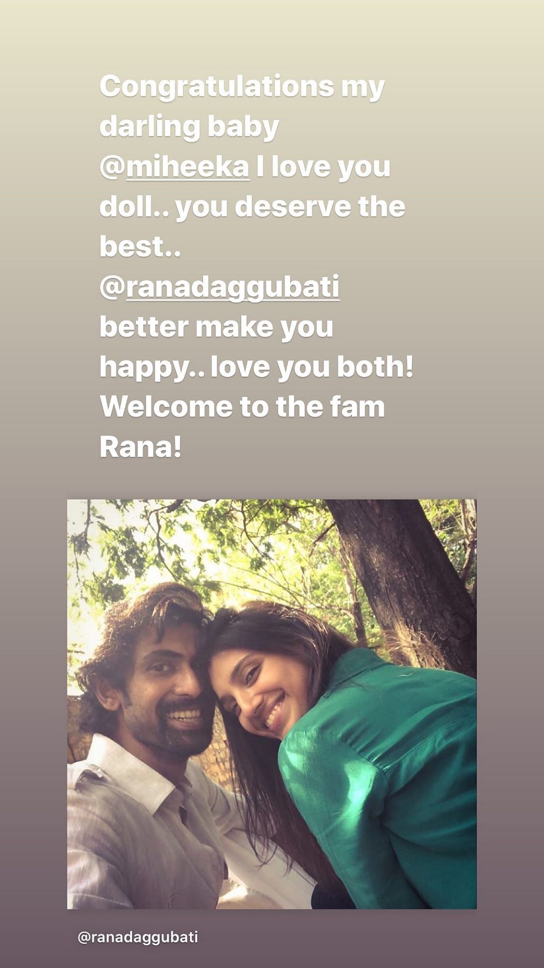 Rana Daggubati Announces Engagement To Miheeka Bajaj In An Adorable ...