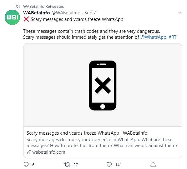 New WhatsApp Text Bomb Causes Smartphones to Hang