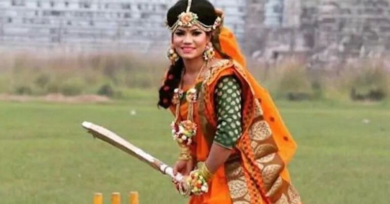 Bangladesh Womens Cricketer Sanjida Islam Wedding Photoshoot On Pitch Bowls Over Fans On Social