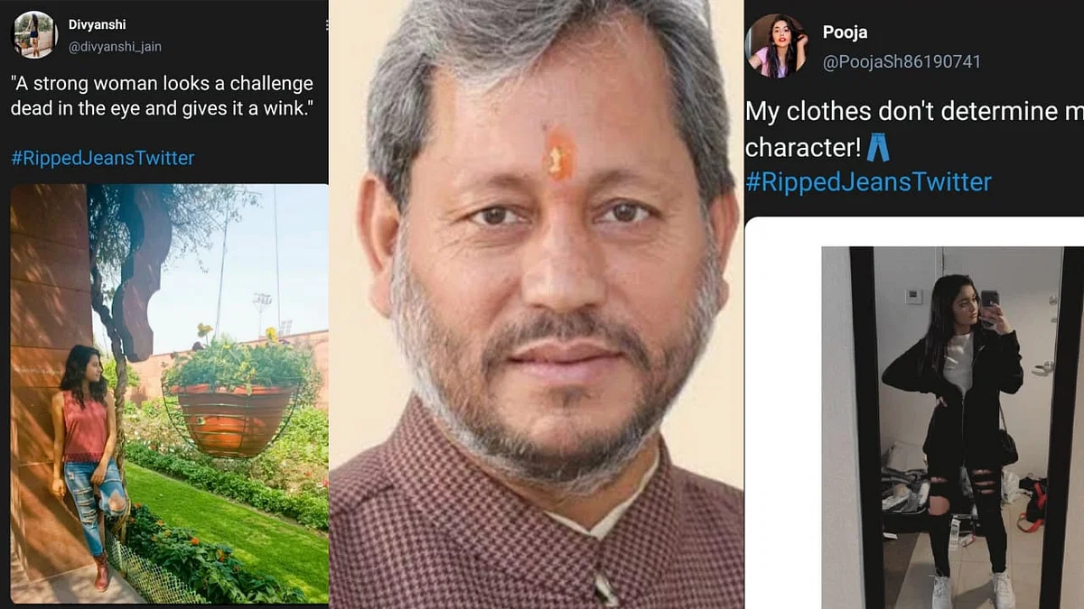Women Rip Their Jeans In Protest Uttarakhand CM's Controversial Remark