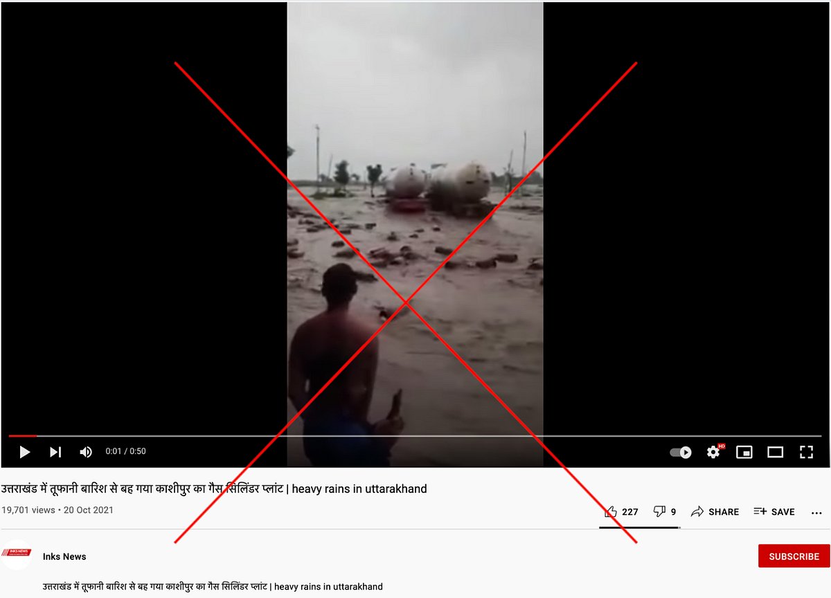 Fact Check of Video of Gas Cylinder Plant Washed Away in Uttarakhand