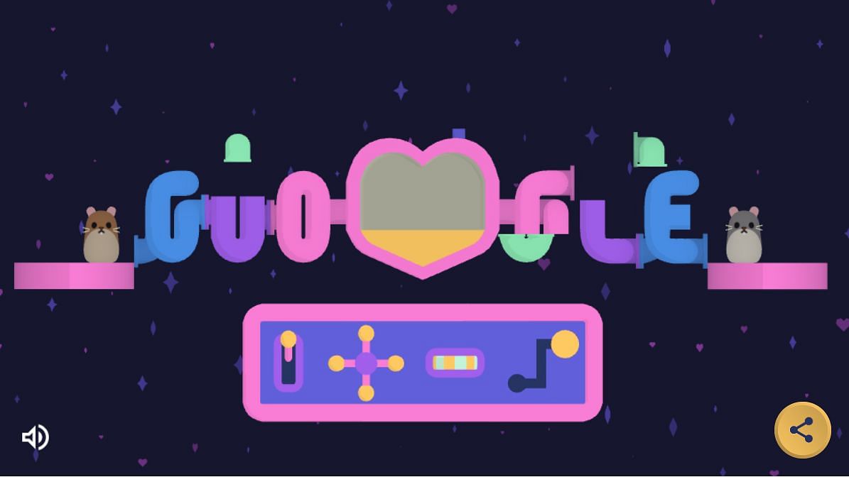 Valentine's Day Google Doodle celebrates Valentine's day with a game