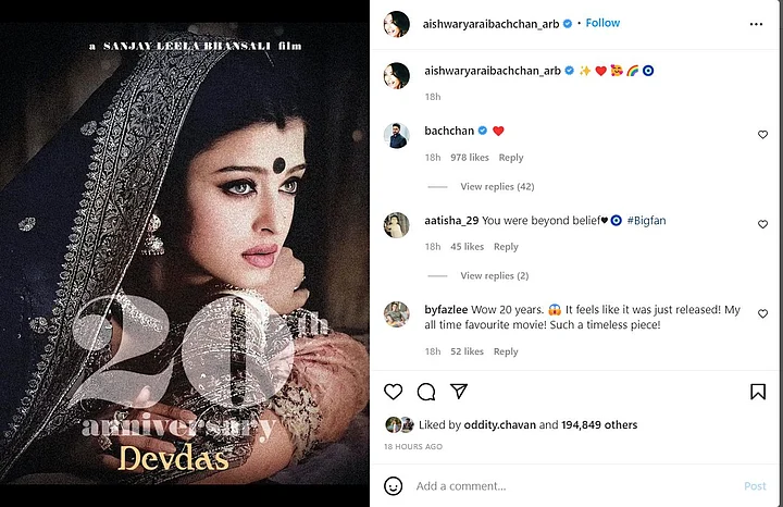 20 Years of ‘Devdas’: Aishwarya Rai, Bhansali Productions Share ...