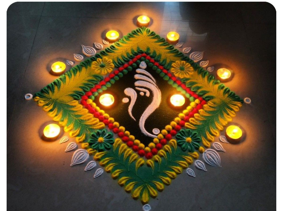 Check Out Some Best Rangoli Ideas and Designs for Ganesh Chaturthi ...