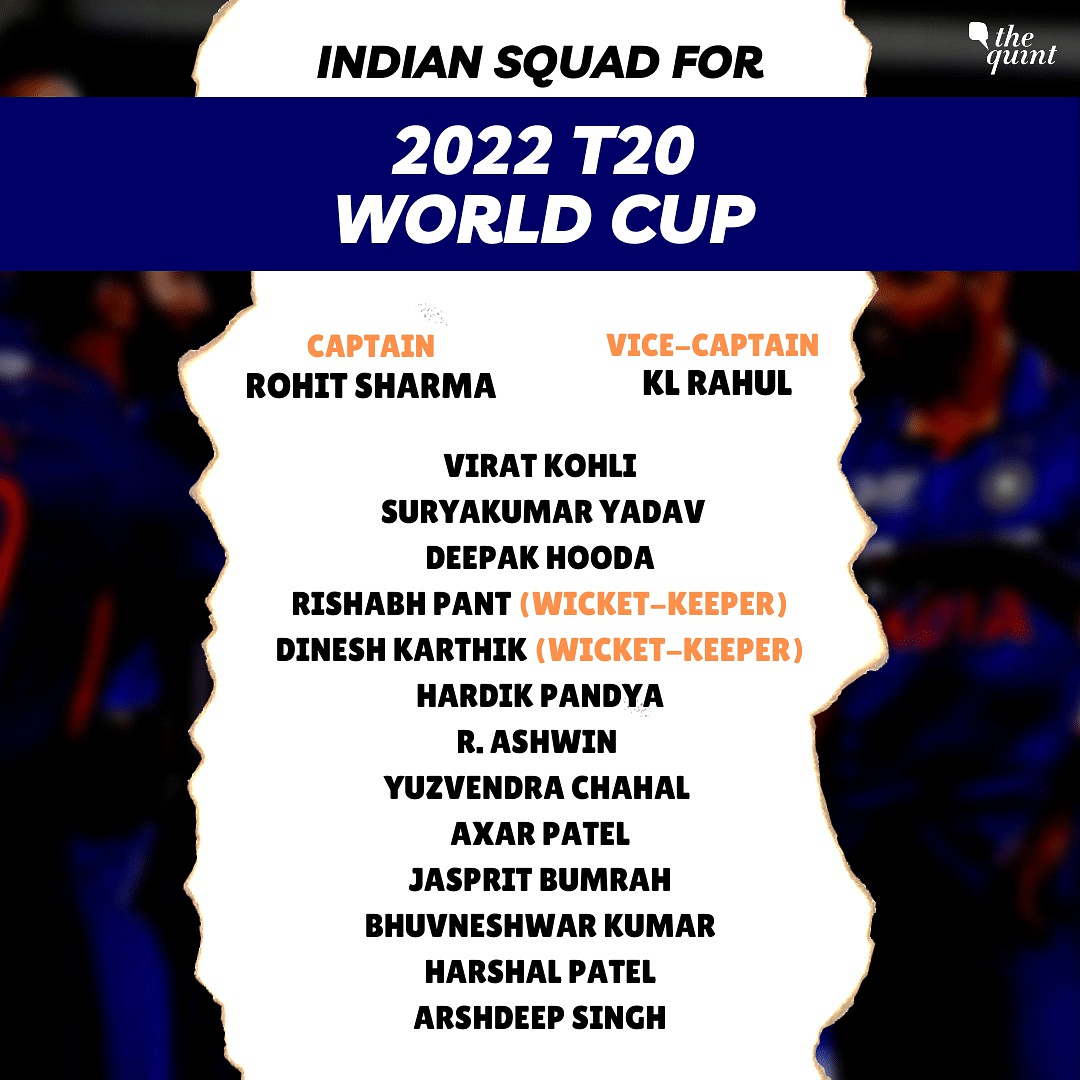 India T20 World Cup 2022 Team, Squad, Players Full List: Jasprit Bumrah ...