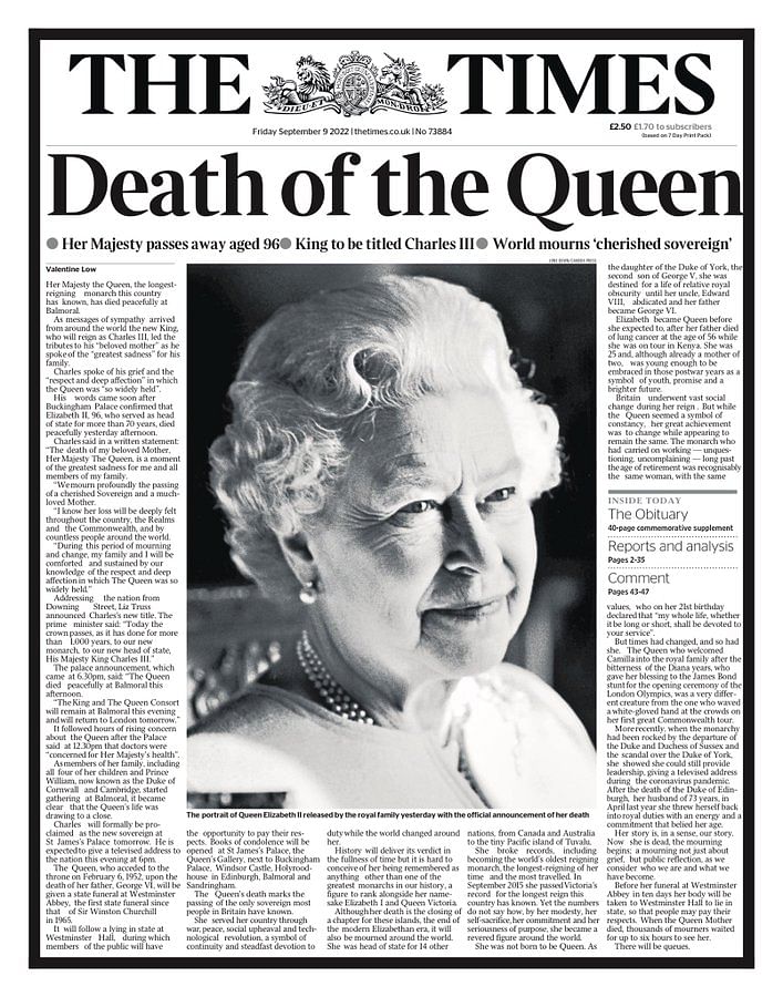 In Photos: How UK Newspapers Reported Death Of The Queen