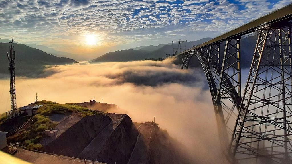 Railway Shares Stunning Pictures Of Chenab Bridge Worlds Highest Railway Bridge