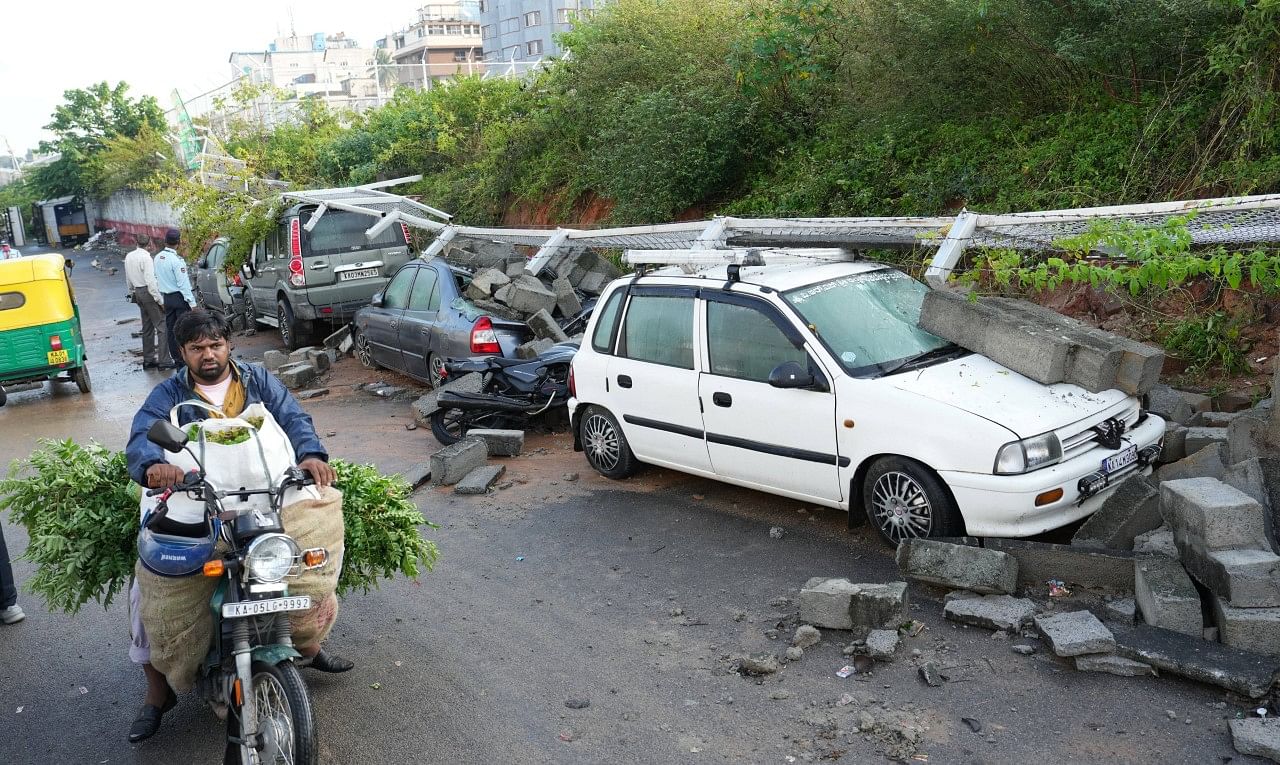 Rain Batters Bengaluru: Roads Flooded, Walls Collapsed, And Vehicles ...