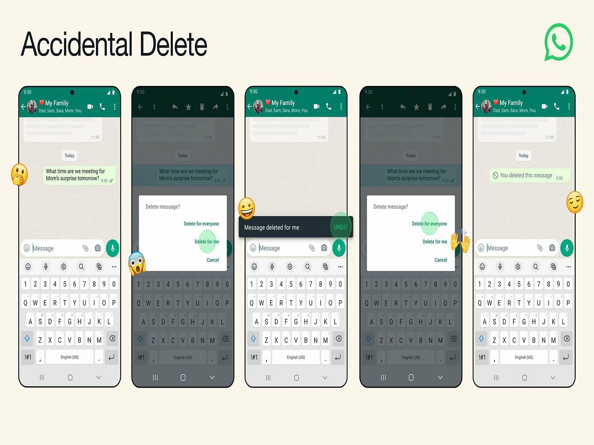 WhatsApp Is Rolling Out 'Accidental Undo Delete For Me' Feature For ...