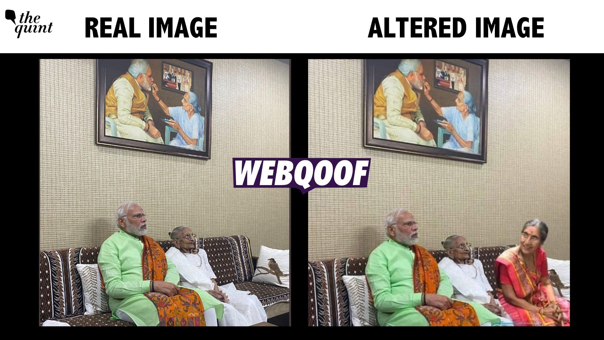 Fact-Check: This Photo Of PM Modi With Estranged Wife Jashodaben Is Edited