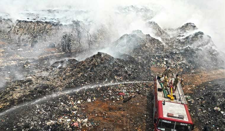 Kochi Dump Yard Fire Blaze Doused But Toxic Fumes Continue To Choke