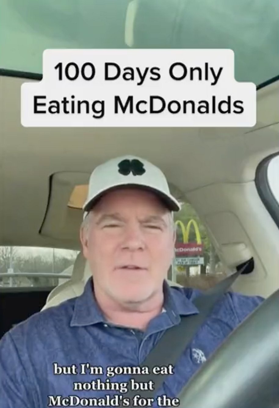 US Man on a Mission to Lose Weight by Eating Only McDonald’s for 100 Days