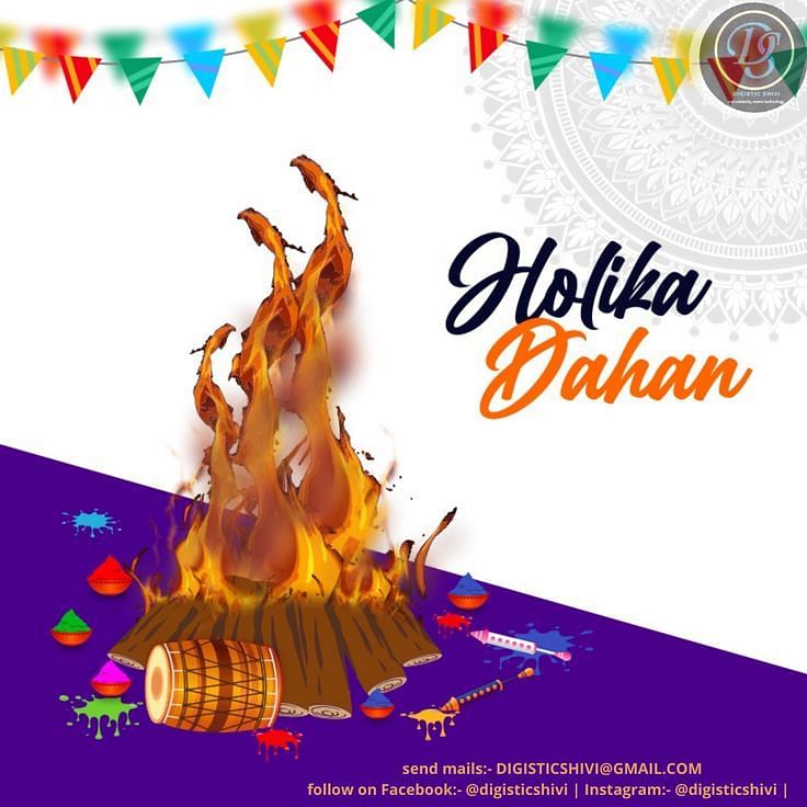 Holika Dahan / Happy Choti Holi 2023 Wishes Images, Radha Krishna Holi ...