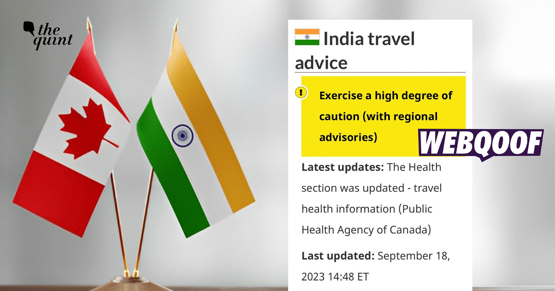 canada travel advisory to india