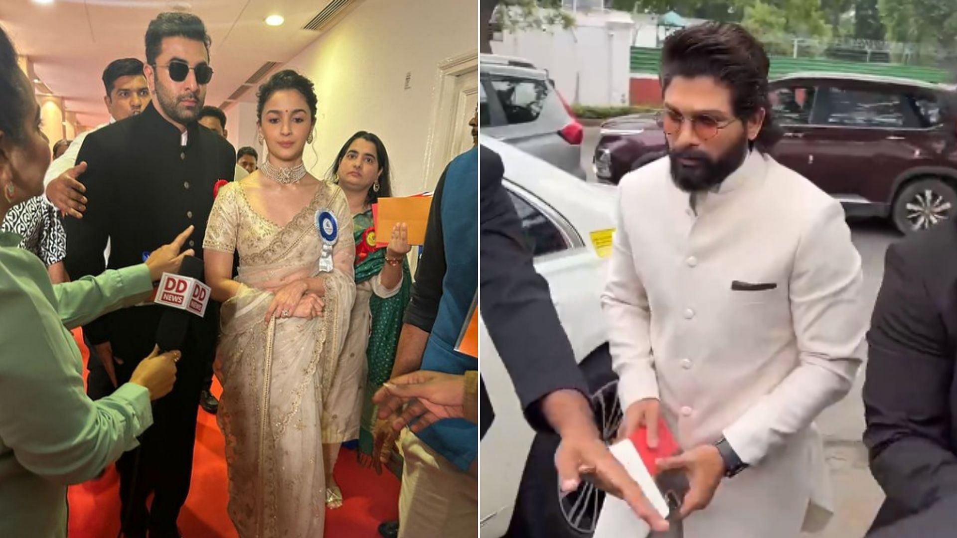 Pics Alia Bhatt Ranbir Kapoor Allu Arjun At The 69th National Film Awards Ceremony