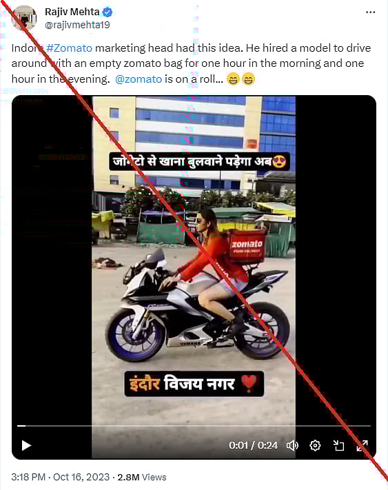 FactCheck No, Zomato Did Not Hire a Model To Drive Around With an