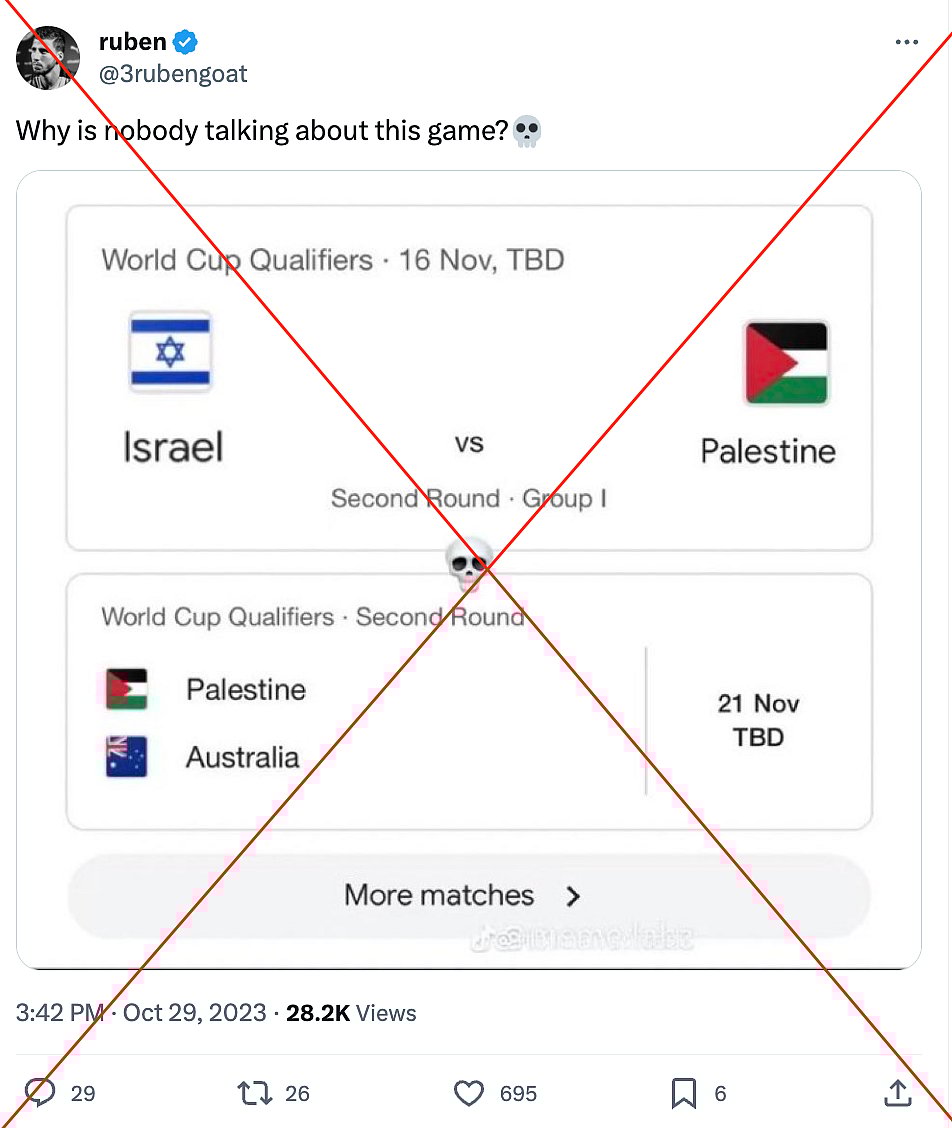 FactCheck False Claims About a Football Match Between Israel and Palestine Shared on Social