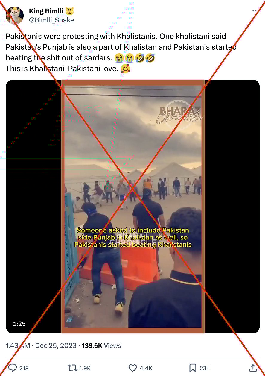 FactCheck Video of Fight During Nagar Kirtan in California Peddled