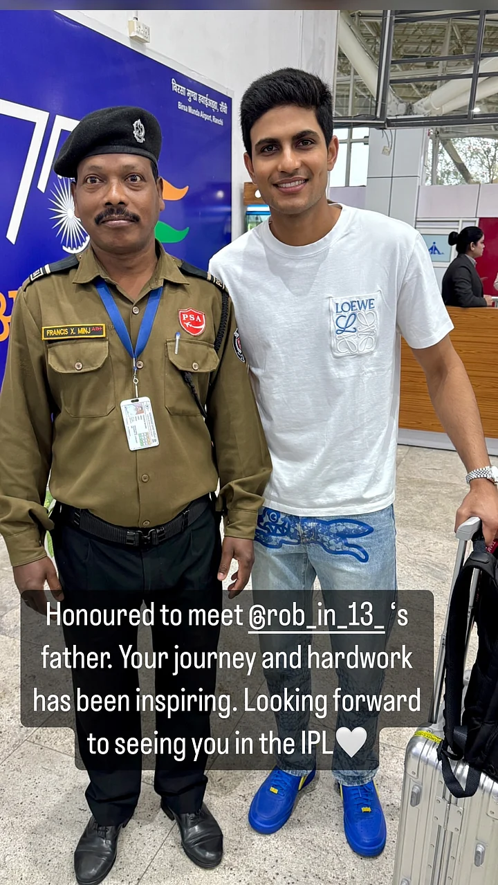 Shubman Gill ‘Honoured’ to Meet Robin Minz’s Father in Ranchi, Shares Pictures