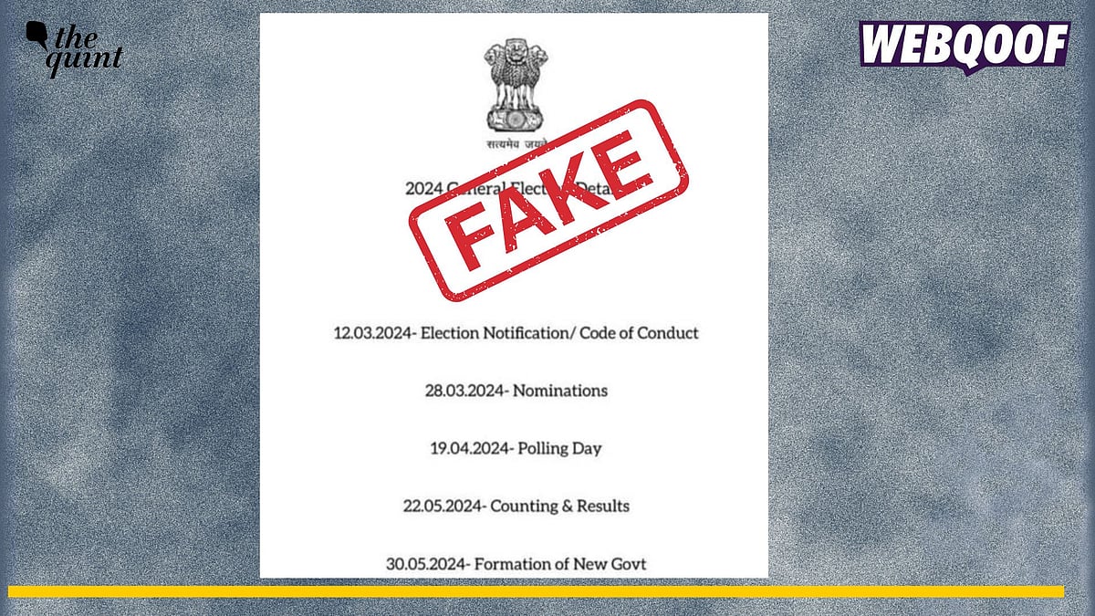Fact-check | Fake Schedule Goes Viral as Official 2024 Lok Sabha Poll ...