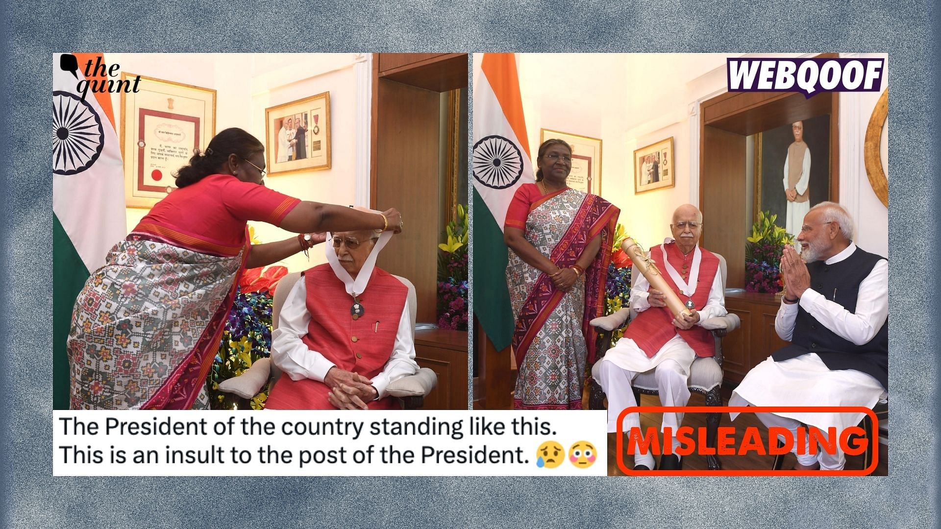 Fact-Check: Photo Of President Murmu Awarding LK Advani With Bharat ...