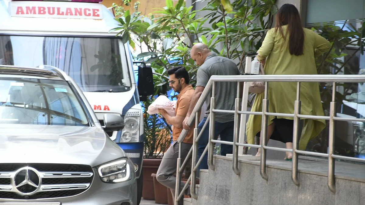 Pics: Varun Dhawan & Natasha Dalal Spotted With Their Baby Girl Outside Hospital